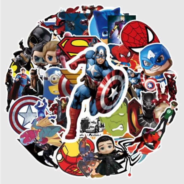 Marvel Avengers superhjältar klistermärken 4 - 50 pack superhjältar