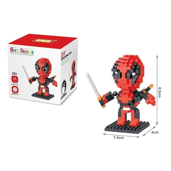 JULKLAPP Mini byggklossar 3D pyssel SUPERHJÄLTAR - deadpool deadpool