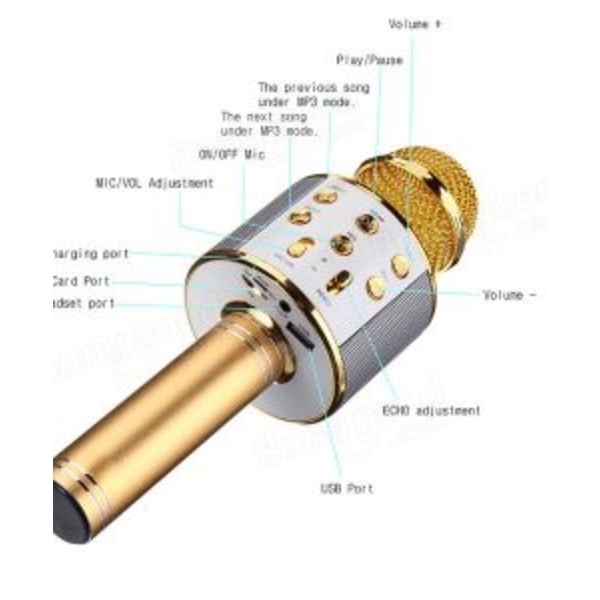 LAGERRENSNING ORGINAL WSTER - 5W högtalare bluetooth karaoke mikrofon - svart svart