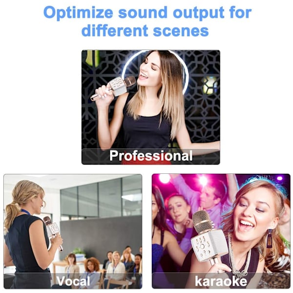 LAGERRENSNING Bluetooth karaoke mikrofon 12W inbyggda högtalare – X37