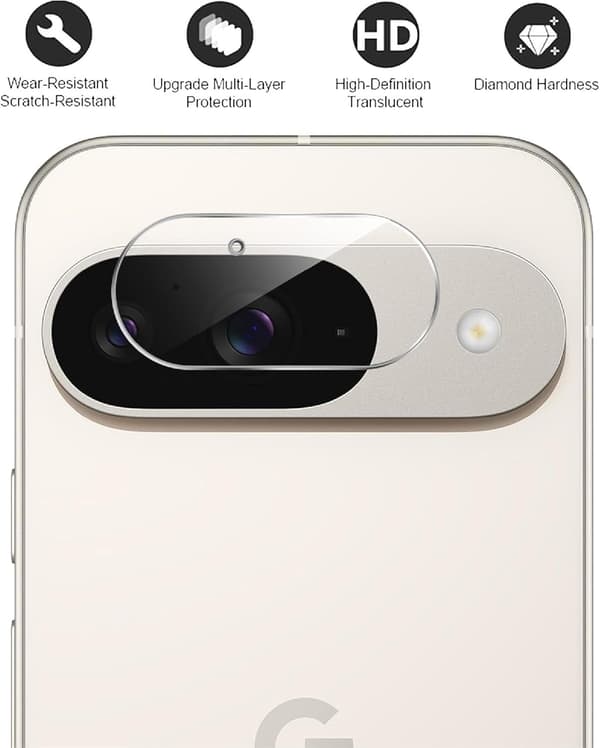 2-Pack Google Pixel 9 Kamera Linsskydd Härdat Glas 0,2mm Transparent