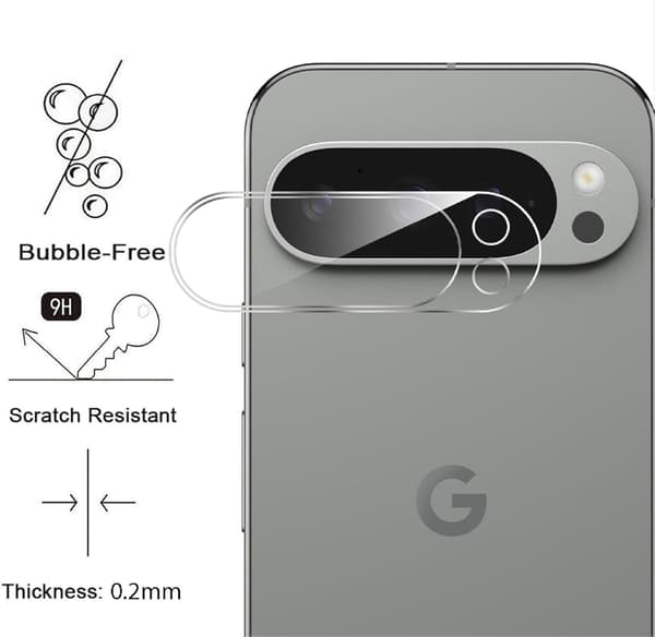 2 kpl Google Pixel 9 Pro Kamera Linsskydd Härdat Glas 0,2mm Transparent