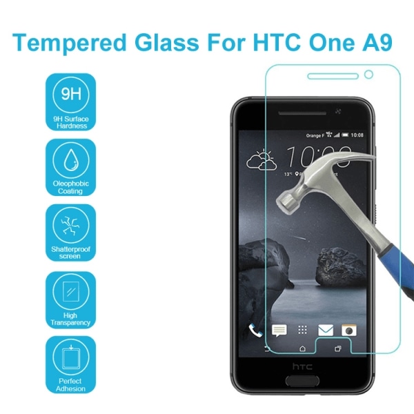 2-Pack HTC One A9 Härdat Glas Skärmskydd 0,3mm Transparent