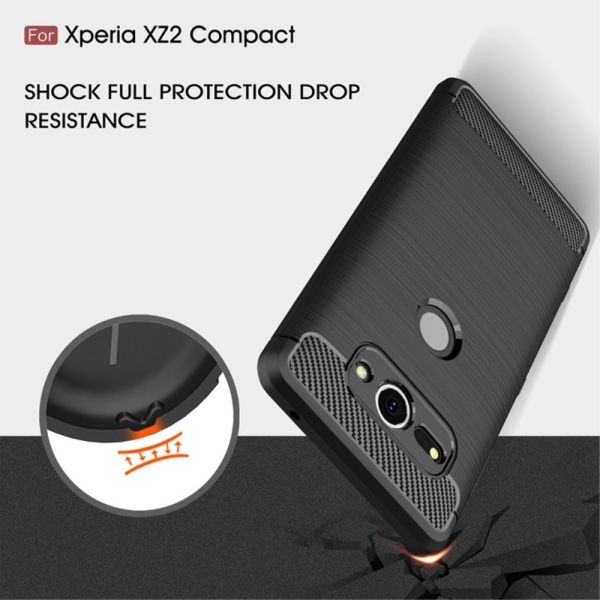 Sony Xperia XZ2 Anti Shock Carbon Stöttålig Skal - Svart Svart