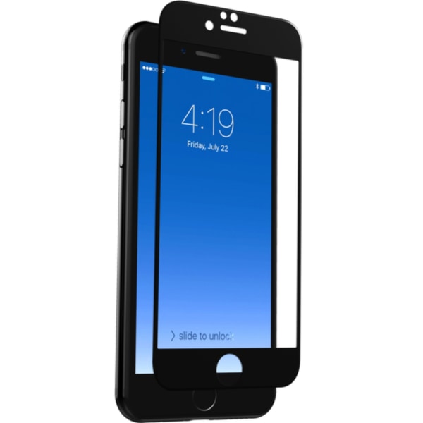 Heltäckande iPhone 8 Plus Härdat Glas Skärmskydd 0,2mm - Svart Transparent