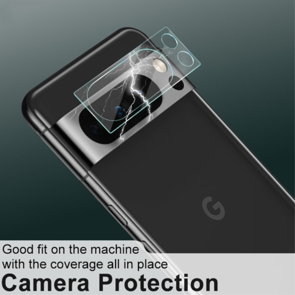 2-Pack Google Pixel 8 Pro Kamera Linsskydd Härdat Glas 0,2mm Transparent