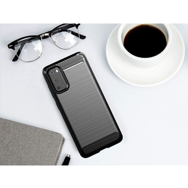 Samsung Galaxy S20 Anti Shock Carbon Case Iskunkestävä kuori Black