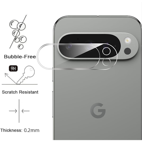 Google Pixel 9 Pro Kamera Linsskydd Härdat Glas 0,2mm Transparent