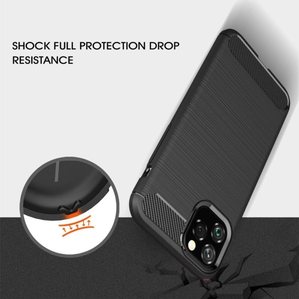 iPhone 12 Anti Shock Carbon Shock Resistant Cover Black