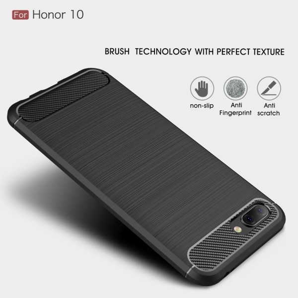Huawei Honor 10 Anti Shock Carbon Shock Resistant Cover Black