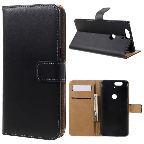 Huawei Mate 9 Läder Plånboksfodral Svart Black