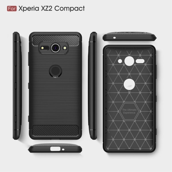 Sony Xperia XZ2 Anti Shock Carbon Shockproof Cover - Sort Black