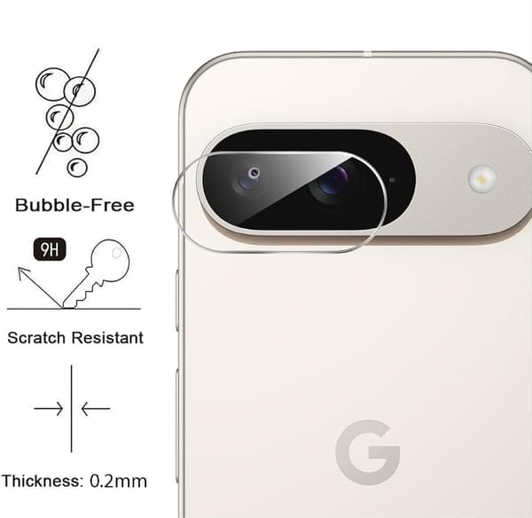 2-Pack Google Pixel 9 Kamera Linsskydd Härdat Glas 0,2mm Transparent
