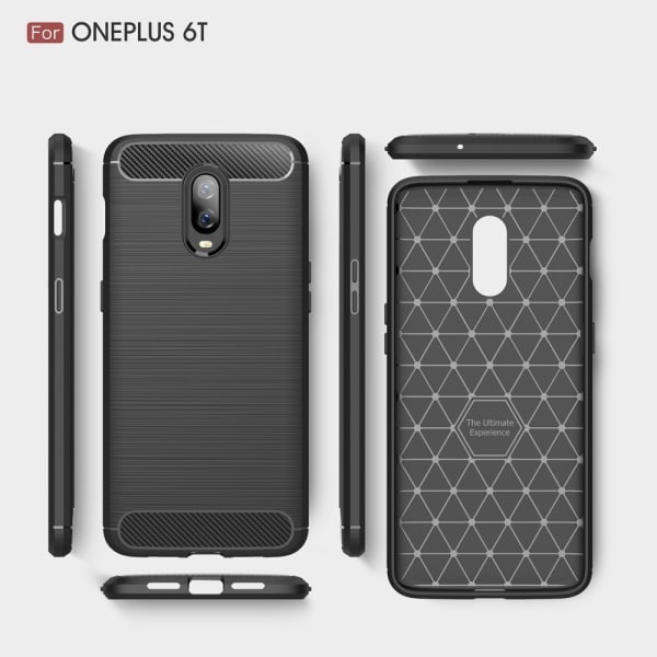 OnePlus 6T Anti Shock Carbon Shock Resistant Cover Black