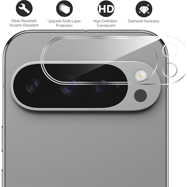 Google Pixel 9 Pro Kamera Linsskydd Härdat Glas 0,2mm Transparent