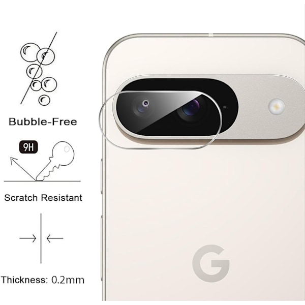 Google Pixel 9 Kameralinsebeskyttelse af hærdet glas 0,2mm Transparent