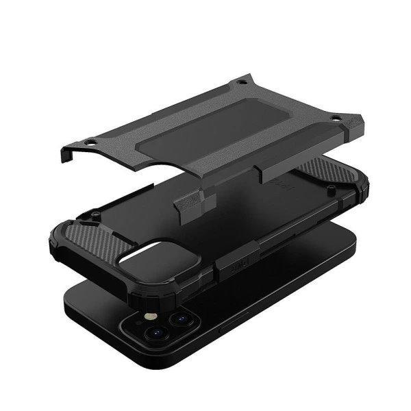 iPhone 12 Mini Armor Case Shock Resistant Cover - Sort Black