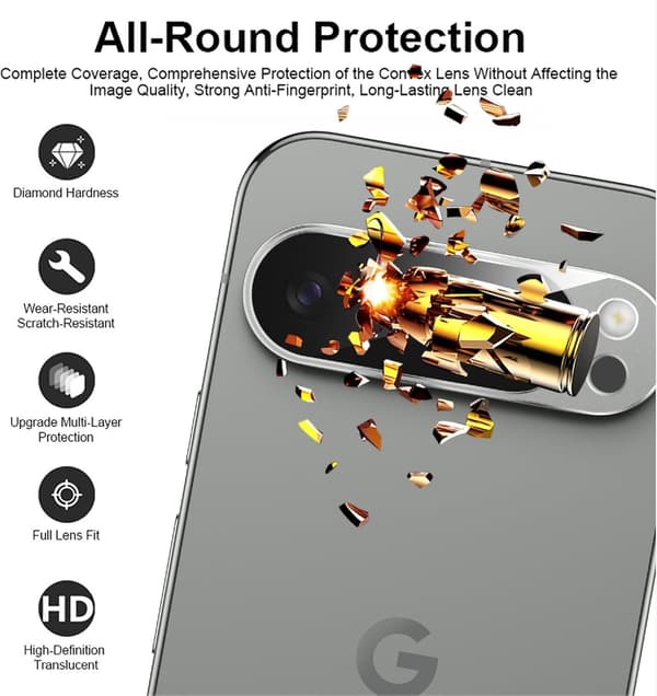 Google Pixel 9 Pro XL Kamera Linsskydd Härdat Glas 0,2mm Transparent
