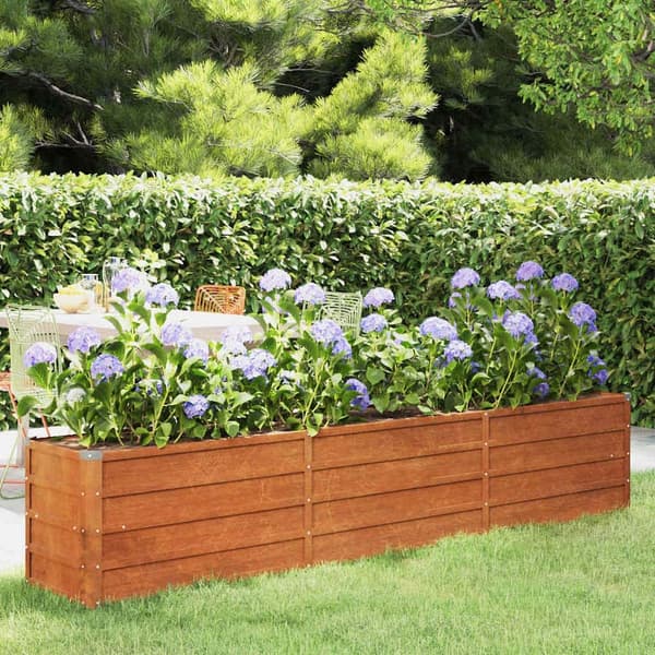 vidaXL Plantekasse Rusten 240x40x45 cm Rustfritt Stål