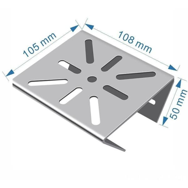 Universal vertikal stolpfäste för säkerhetskamera, 3 rostfria öglor vinkelfäste, mastfäste lämpligt för CCTV-kameror (100 mm)