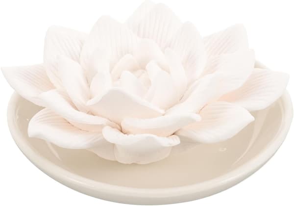 Eterisk olja passiv diffusor sten lotusblomma aromaterapi ornament för hem bil sovrum badrum 3,35 tum gips doftande dekoration