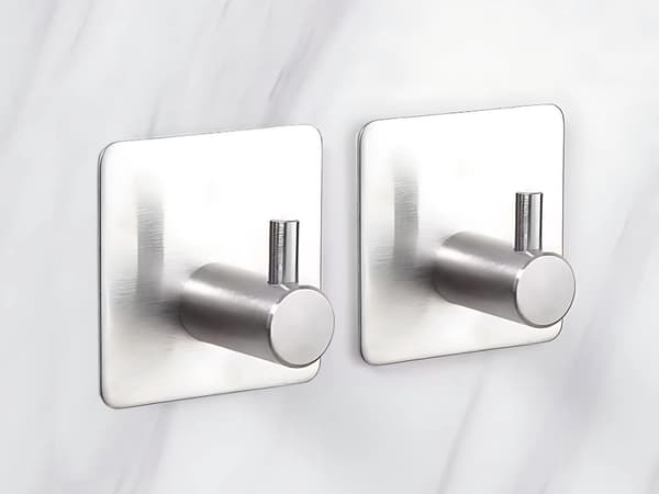 Selvklebende kroker metall 4 stk Sølv Silver