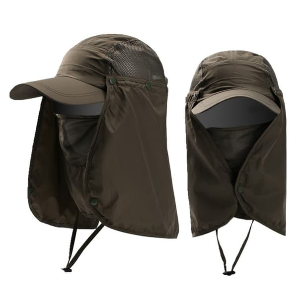 Light Grey Sun Hat for Fishing Beach Wide Coverage Face Anti-UV Sun