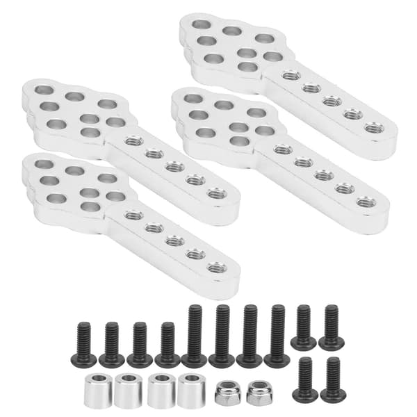 4pcs RC Car Shock Absorber Mount Base Plate Angle Height Adjustable for 1 10 Crawler Silver