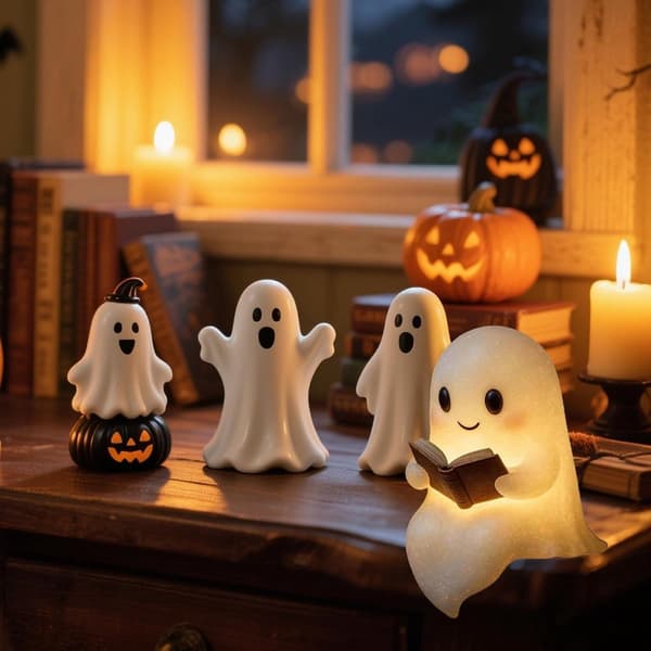 Halloween Cute Ghost Reading Lamp - Halloween Ghost Night Light - Halloween Decoration - Ghost Reading Book Lamp - Ghost Decoration ...