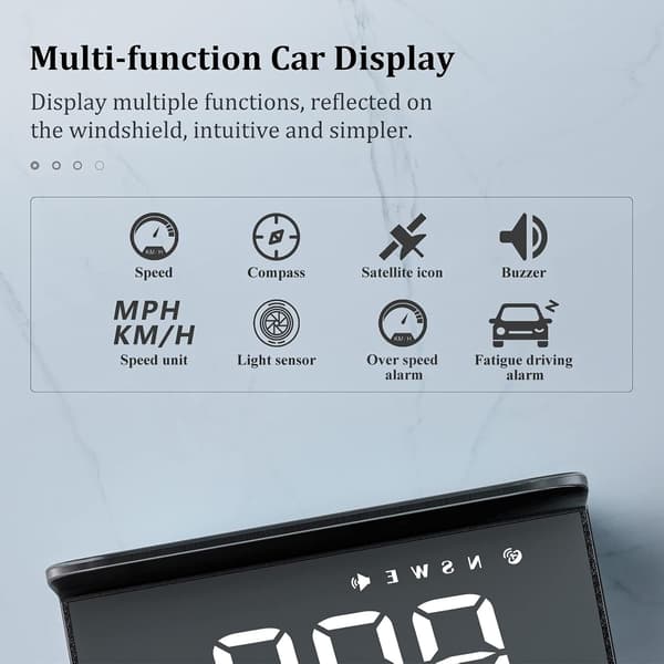 Integrated Head-Up Display (HUD) for Vehicles with GPS Speedometer, Compatible with All Vehicle Models.