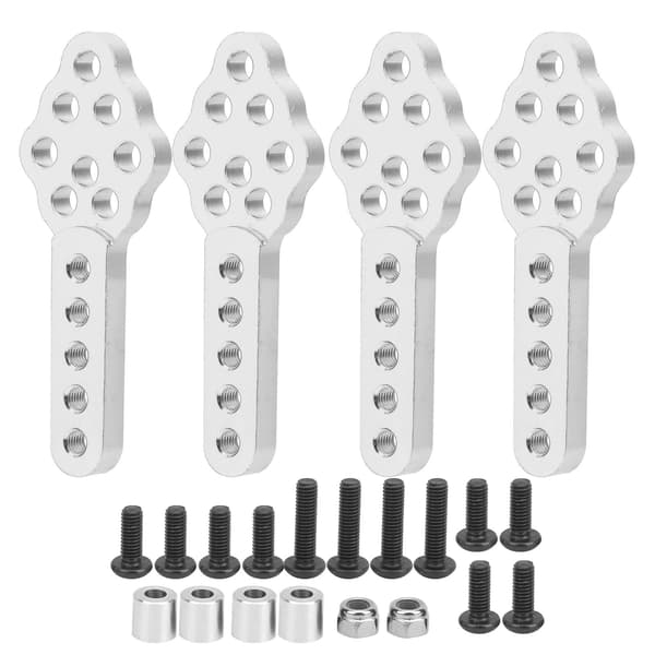 4pcs RC Car Shock Absorber Mount Base Plate Angle Height Adjustable for 1 10 Crawler Silver