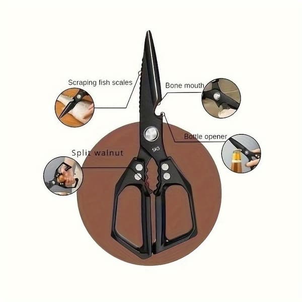Professional Heavy Duty Kitchen Shears Stainless Steel, Sharp for Meat Fish Bones Vegetables