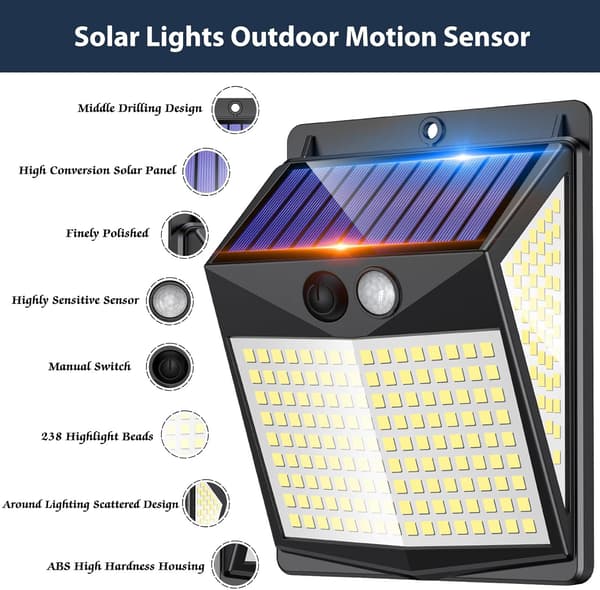 Outdoor Solar Powered Light Strip with Motion Sensor, 320 LEDs, 2-Pack