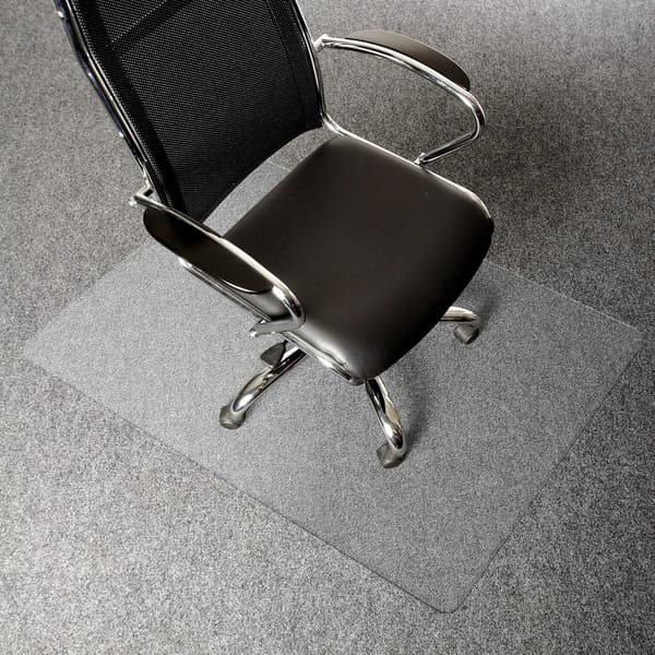 Polykarbonat kontorstol - rektangulært underlag til lav- til mediumlugg tæpper, 76 x 119 cm, klar