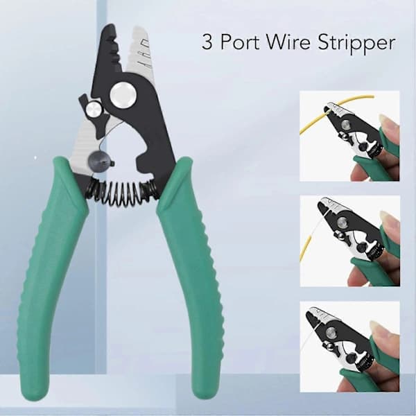 (pow yeah!) Cable Stripper Precision Stripping Comfortable Grip 3-Port Fiber Optic Stripper