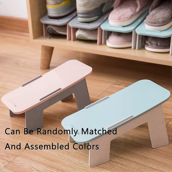 Shoe Slot Organizer 4-pack, Double Layer Stackable Shoe 50% Space Saving Storage Shoe Rack