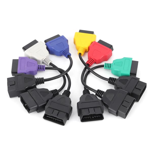 6 Farver Auto OBD2 Diagnostisk Stik Adapterkabel DC 12V Kompatibel med Chrysler