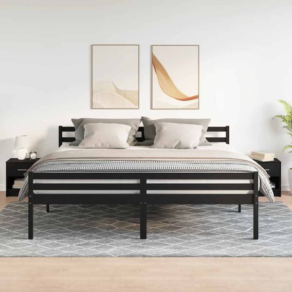 Nattbord 2 stk med skuff svart 39x28x41 cm