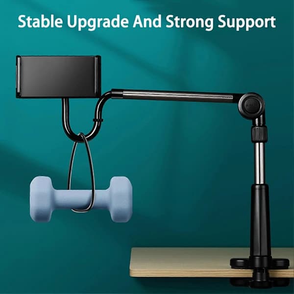 (pow yeah!) Mobile Phone Holder Stable Support 180 Degree Up and Down Adjustment Easy to Bend Rotate 360 Degrees Reinforced Support Wireless Phone Mount