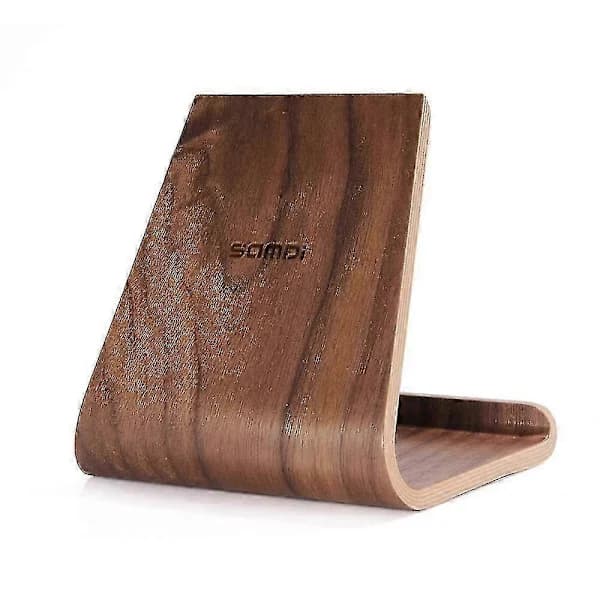 Samdi Valnød Træ Telefon Tablet Stativ Holder Dockingstation Vugge til iPhone 7 Plus iPad mini Air Sa