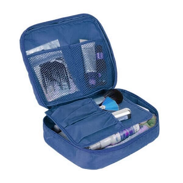 Spacious Nylon Travel Toiletry Bag - Various Colors Blå blue