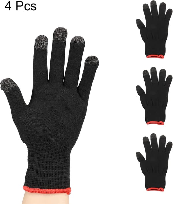 Spilhandsker Finger Gaminghandske Åndbar Anti-sved Touch Mobil Controller Sort til Gaming Sort