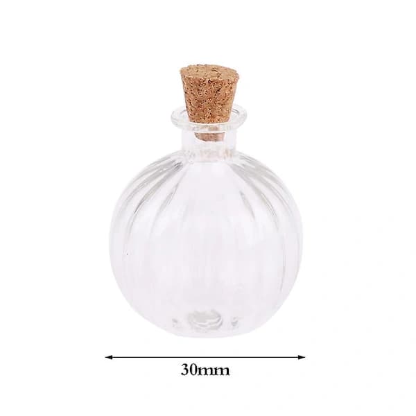 (pow yeah!) 1:12 Dockhus Miniatyr Glasflaska Korklock Liten Burk Flaskor Dockhus Dekor Transparent 35mm