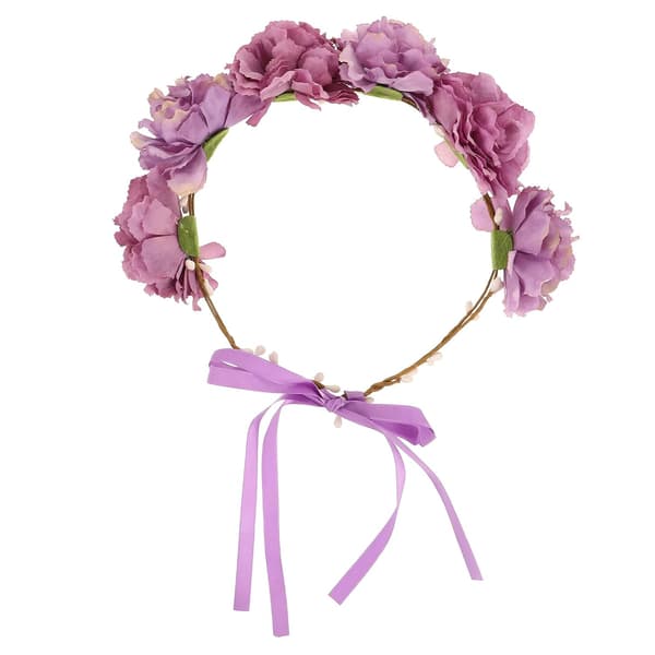 Boho Blomsterhårbånd for Kvinner, Hårpynt i Stoff med Blomster