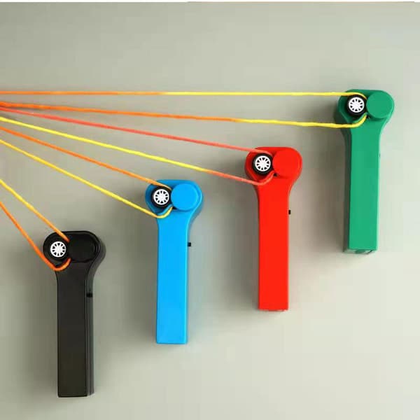 (Röd) Zipstring Rep Propeller Launcher Rolig Elektrisk Sträng Kontroll
