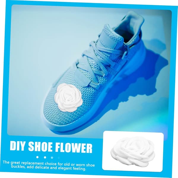 Hvide stofblomster skoclips kunstige spænder til DIY bryllupssandaler sko dekorativt tilbehør