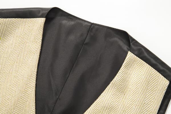 Herr Slim Fit Dobbeltradet Vest Beige Beige 2XL Beige 2XL