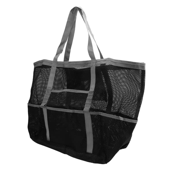 Sammenleggbar nylon skulderveske for strand, multifunksjonell reiseveske for camping, grå