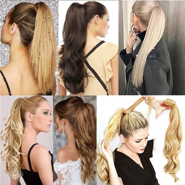 One Piece (approx. 55 cm) Wig, Curly Wave Ponytail Extension - Fake