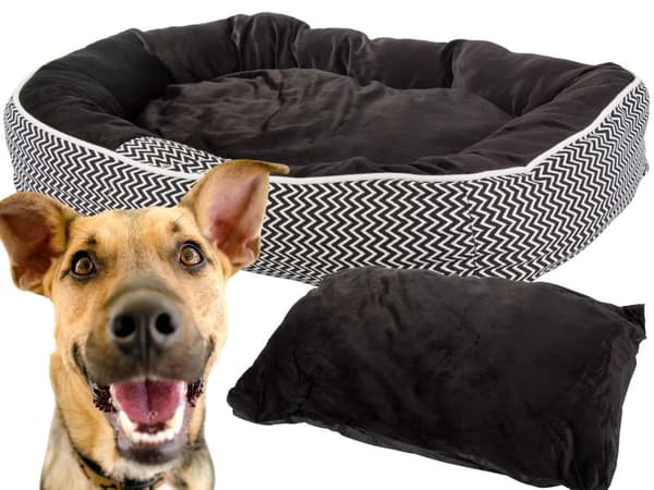 Hundeseng blød, behagelig, fluffy og plys seng med pude